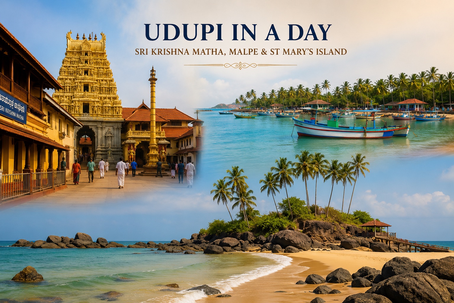 Udupi in a Day: Sri Krishna Matha, Malpe & St Mary's Island